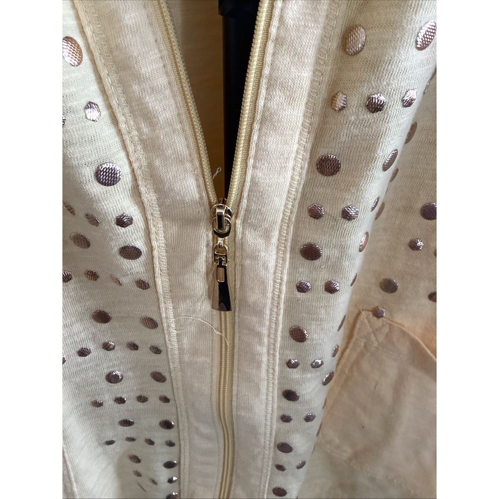 Onque Casuals Womans XL Yellow Lite Jacket‎ With Bling And Pockets - Picture 4 of 8